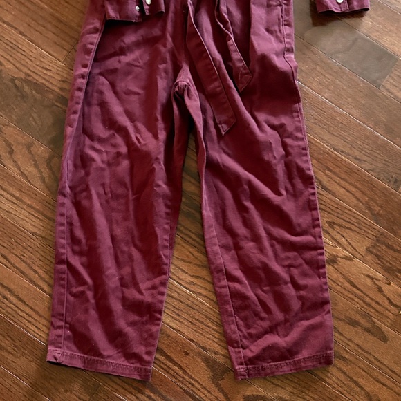 Nwt Burgundy Jumpsuit with Belt - Picture 3 of 3